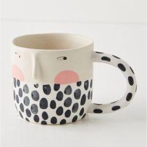 Anthropologie Fotini Tikkou Visage Polka Dot Face Mug